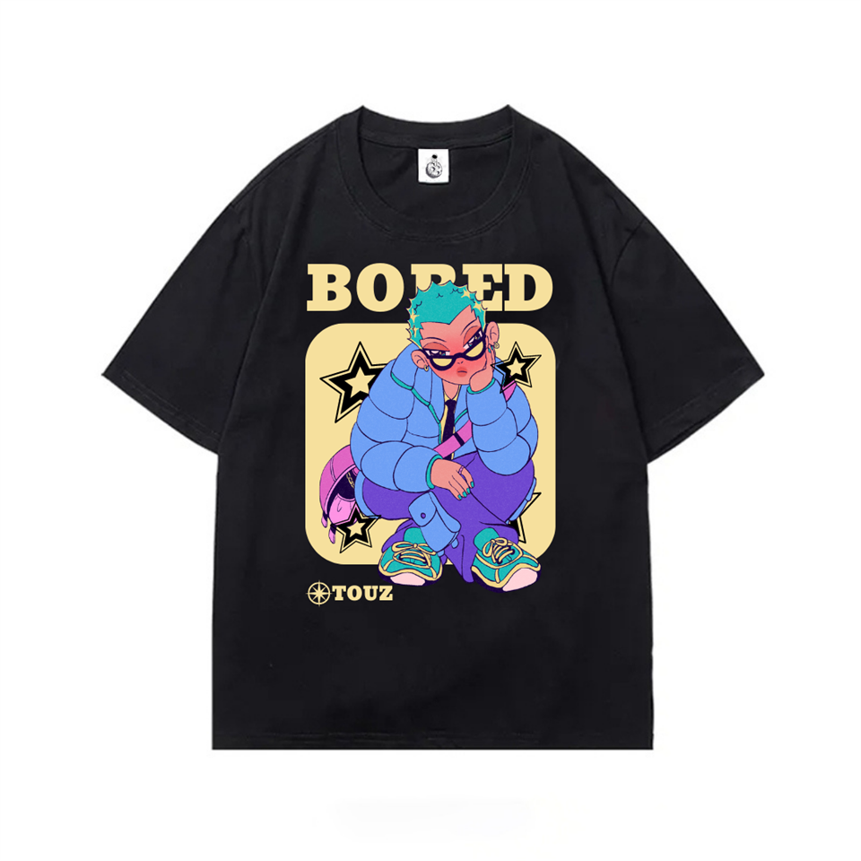 Touz Punk Girl Street Style Oversize Unisex Siyah T-Shirt