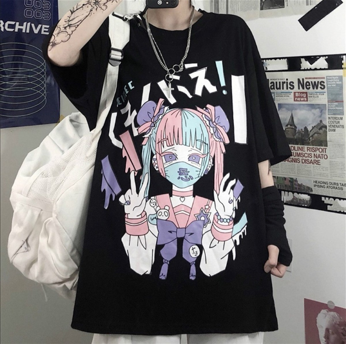 Touz Sailor Moon ( Ay Savaşçısı ) Bad Girl Siyah Oversize T Shirt | T-SHİRT