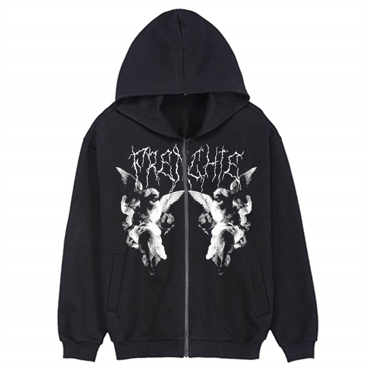 Touz Siyah Frenchie Angel (Unisex) Kapşonlu