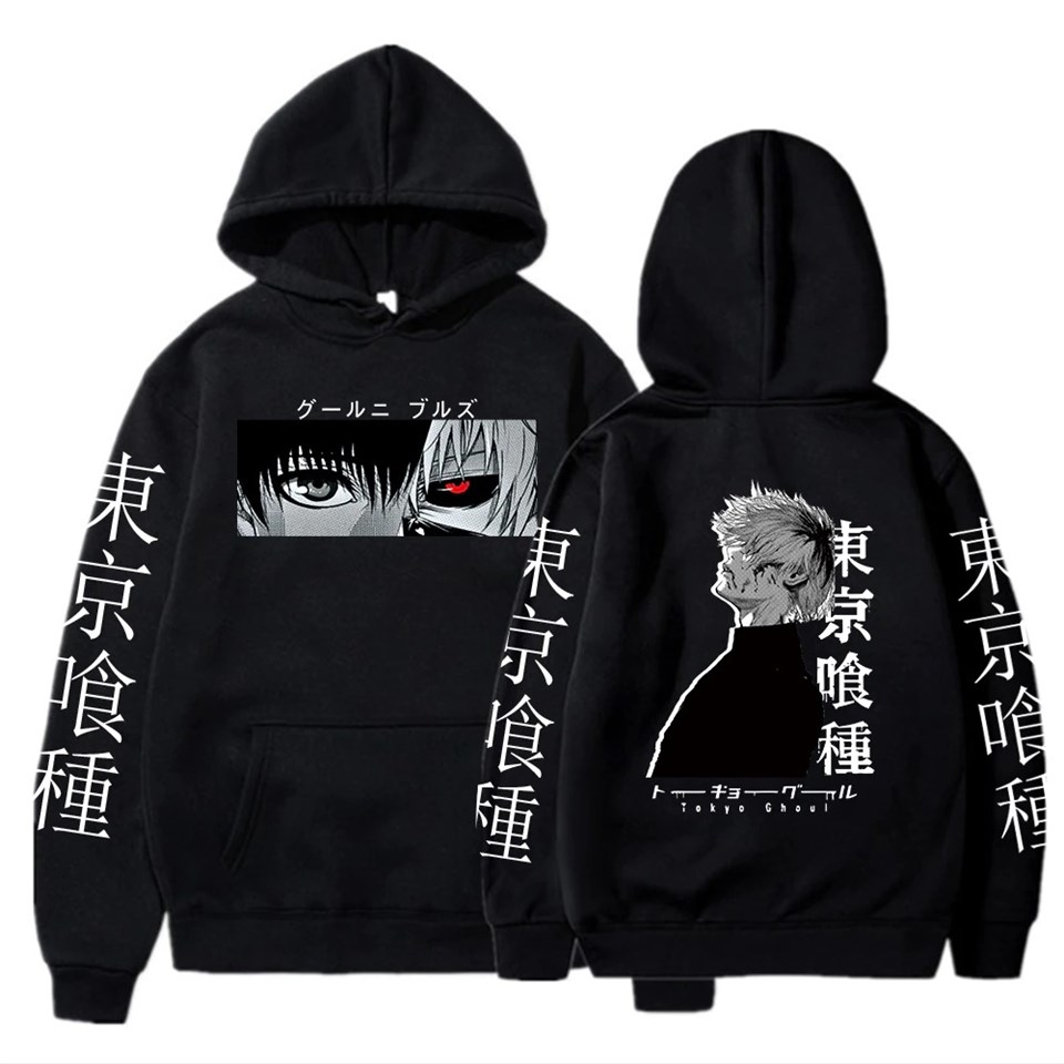 Touz Tokyo Ghoul Siyah Unisex Kapüşonlu Sweetshirt