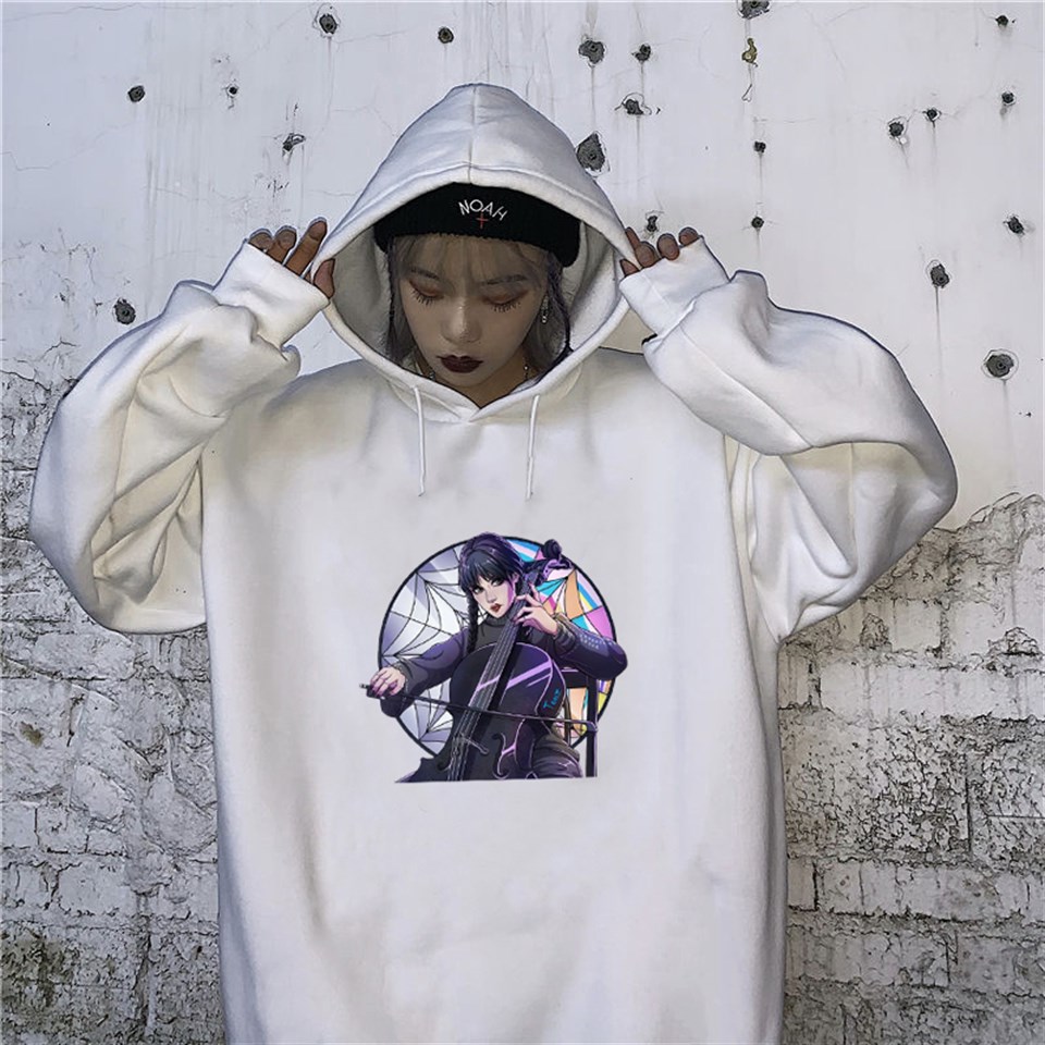 Touz Wednesday Beyaz Kapüşonlu Sweatshirt