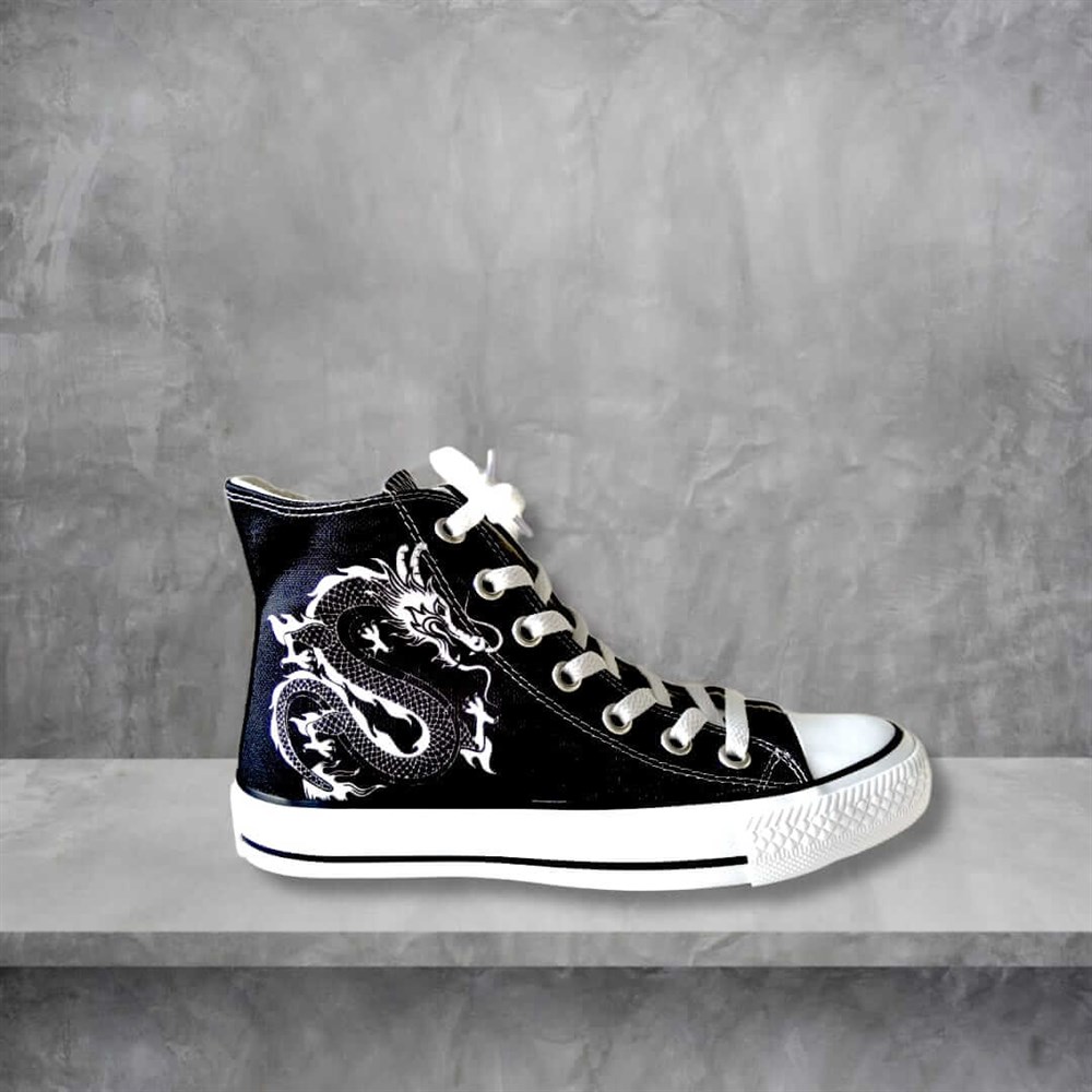 Touz White Dragon Unisex Uzun Canvas Ayakkabı