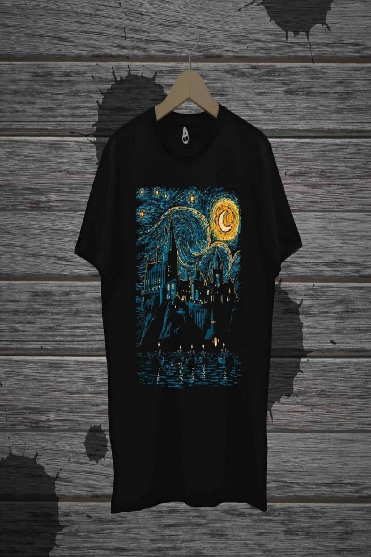 Touz Yıldızlı Gece Hogwarts Oversize T-Shirt