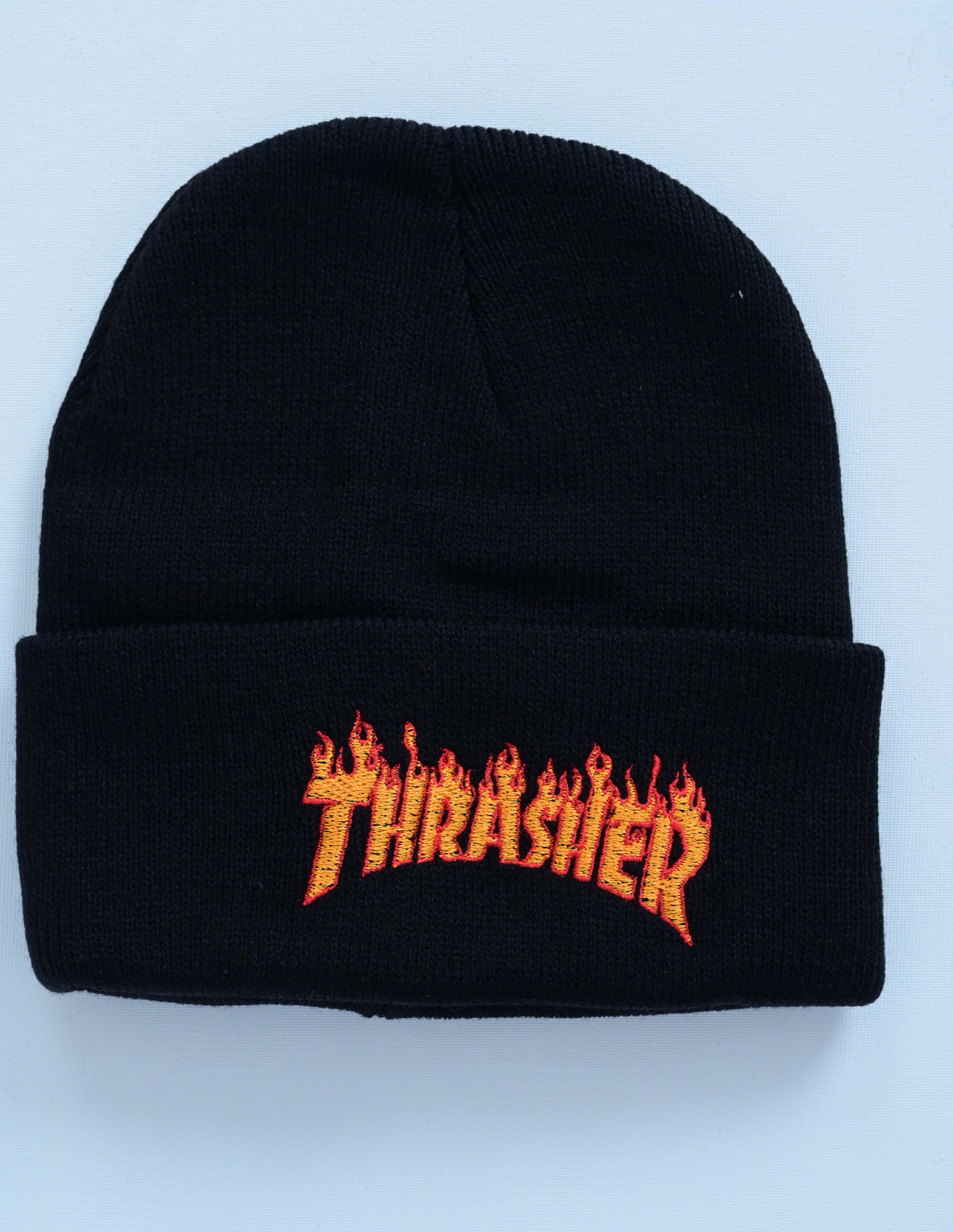 Trasher Nakış İşleme Unisex Siyah  Bere