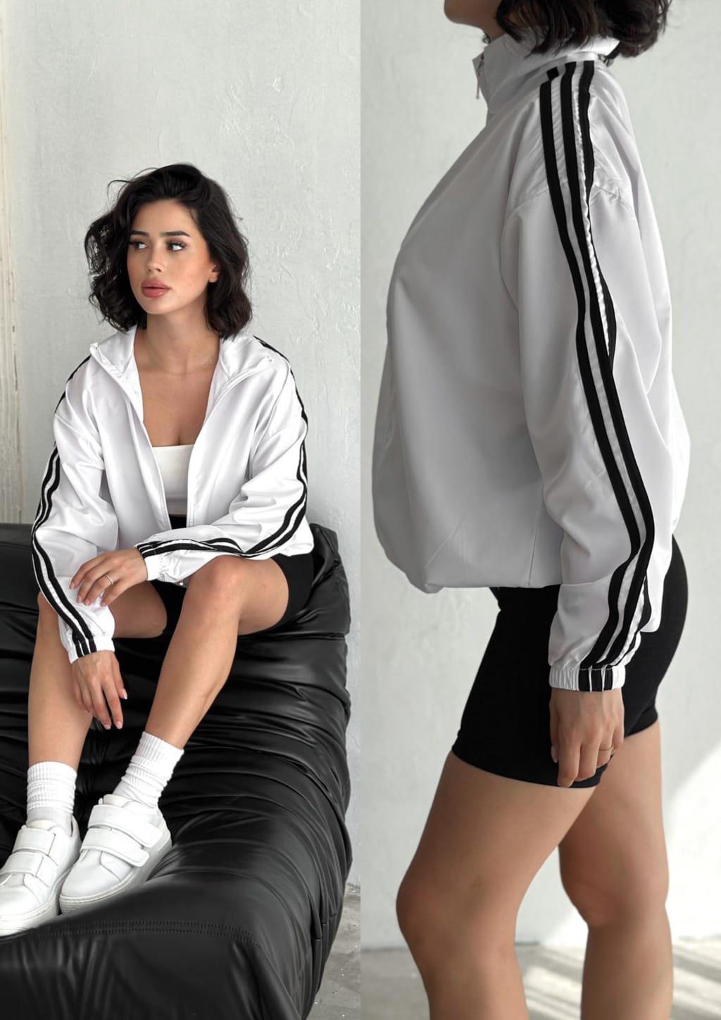 Trend Three Stripes Detay Unisex Streetwear Paraşüt Vintage Ceket