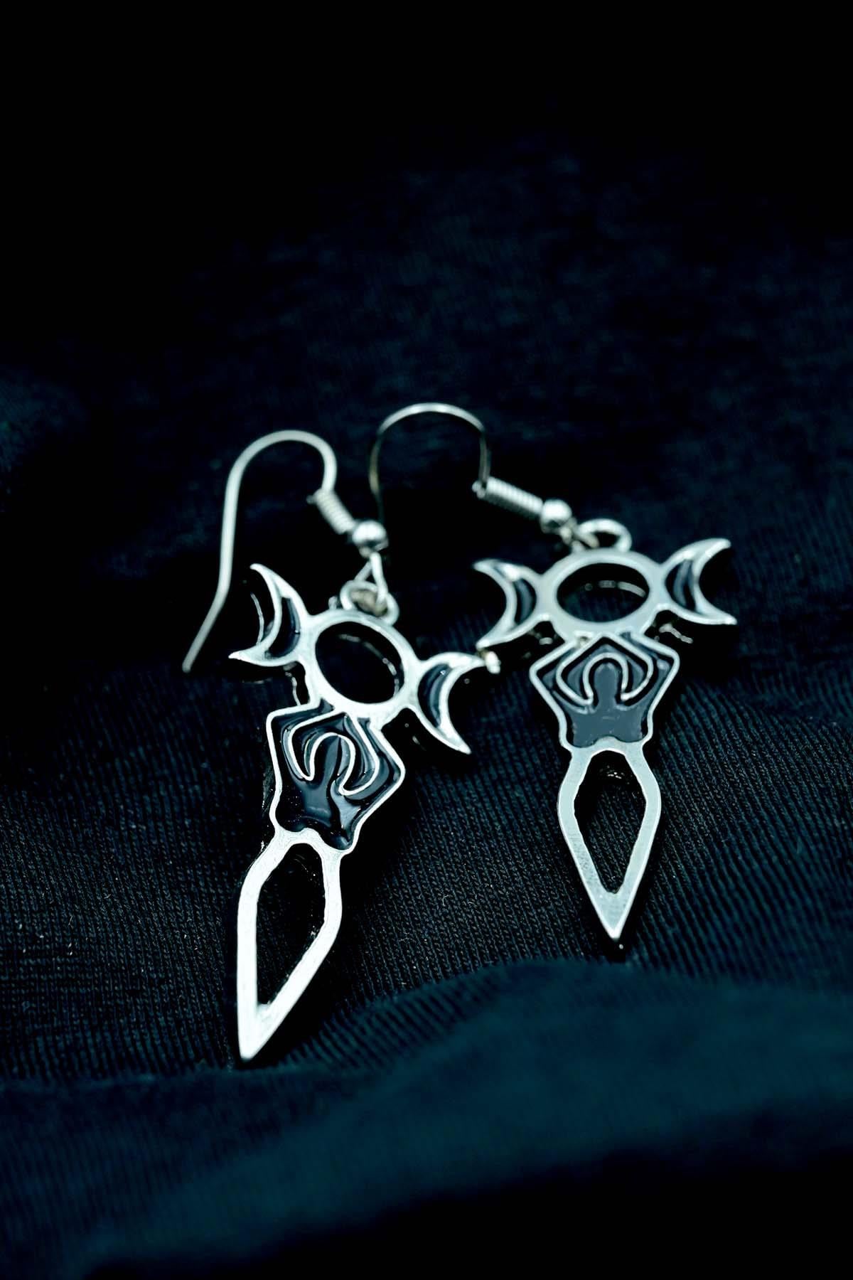 Triple Goddes Çift Küpe