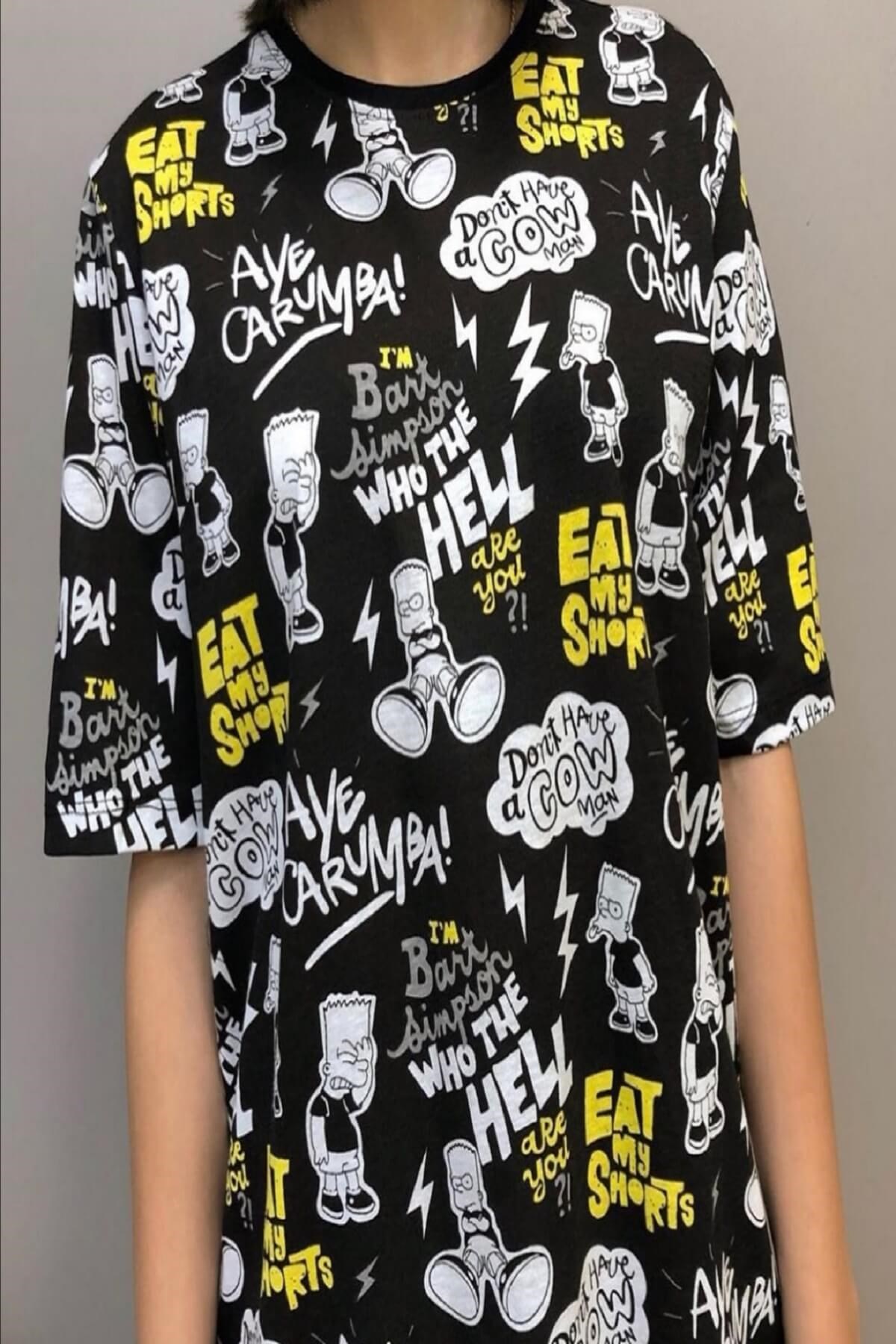 Unisex Oversize Kalıp The Simpsons T Shirt
