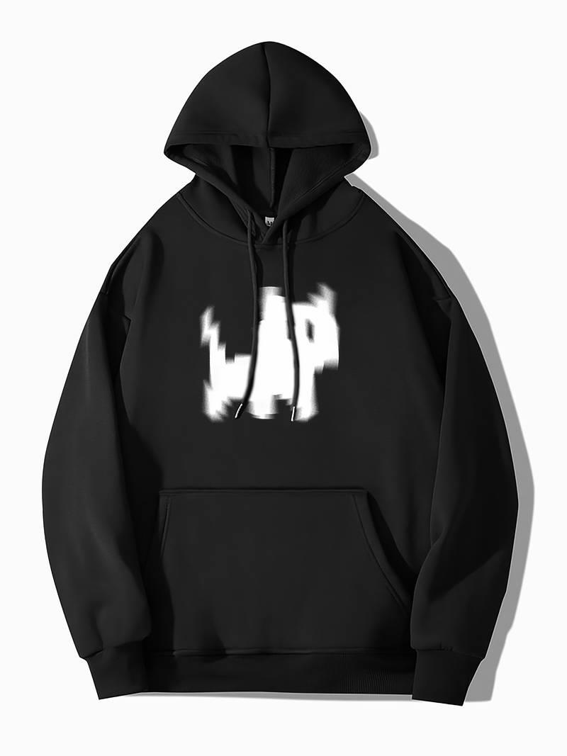 White Cat Siyah Kapşonlu Sweatshirt 