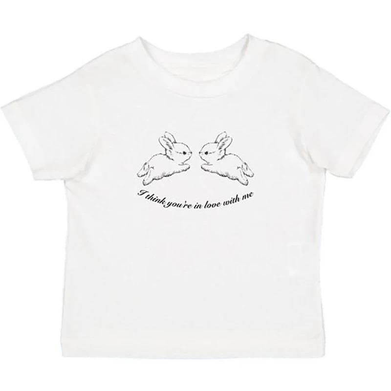 Y2k Beyaz Rabbit Crop 