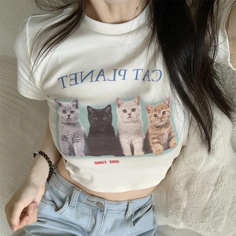 Y2k Cat Planet Crop 
