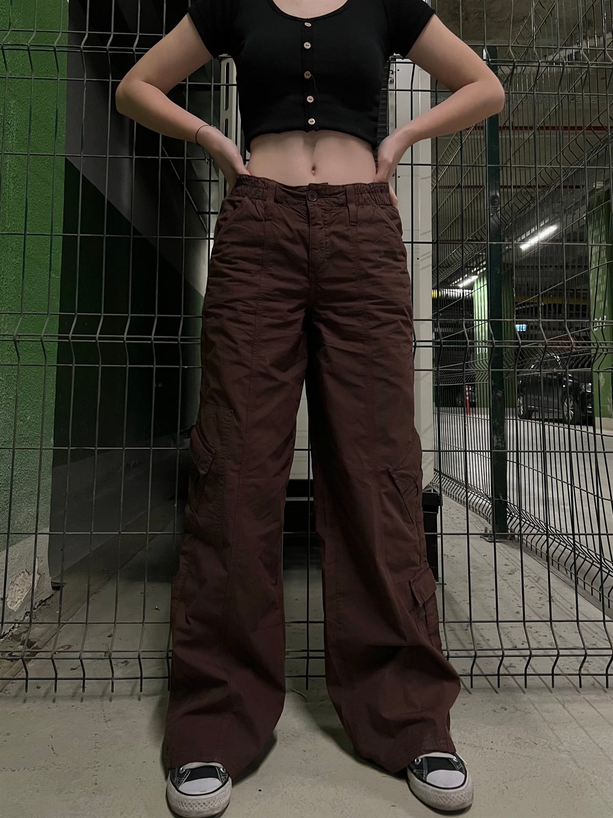 Y2K KAHVERENGİ KARGO PANTOLON