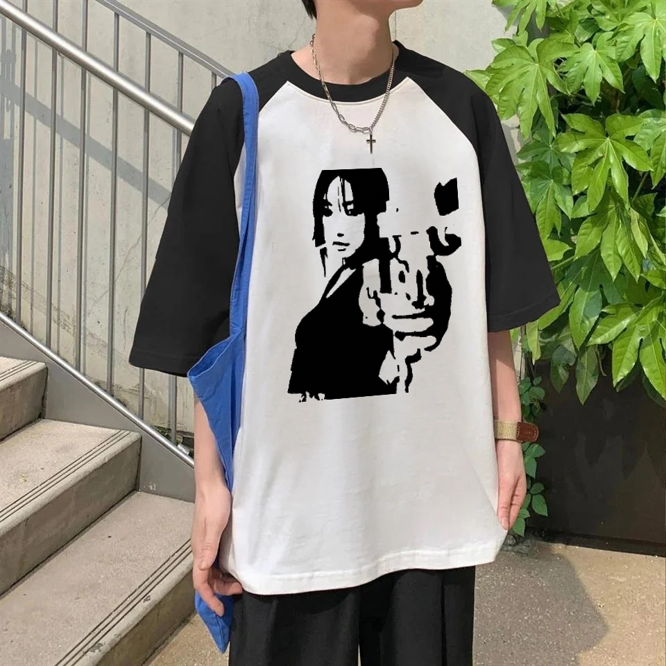 Y2k Shooting Girl Reglan Kol Beyaz Unisex Oversize T-shirt