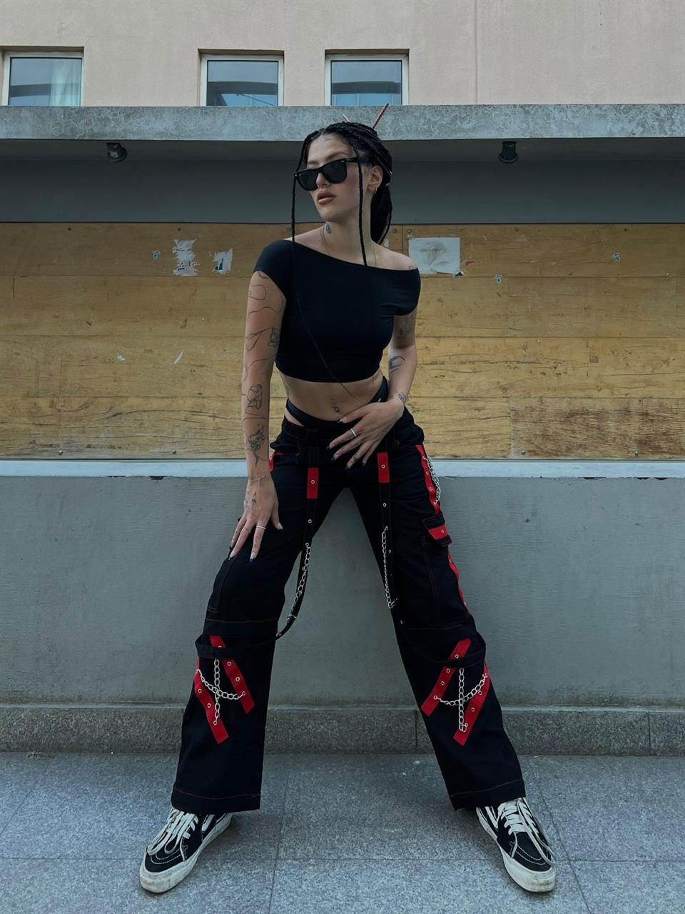 Y2k Touz Chain Street Wear  Tactical Kargo Cepli Oversize Unisex Pantolon