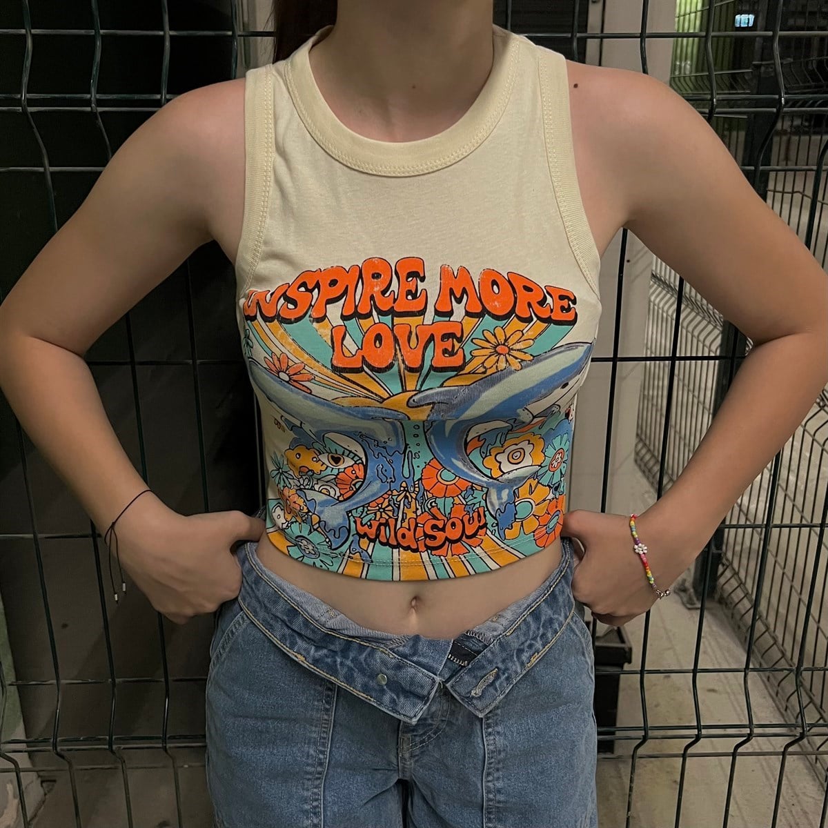 Y2K WILDSOW EKRU CROPTOP 