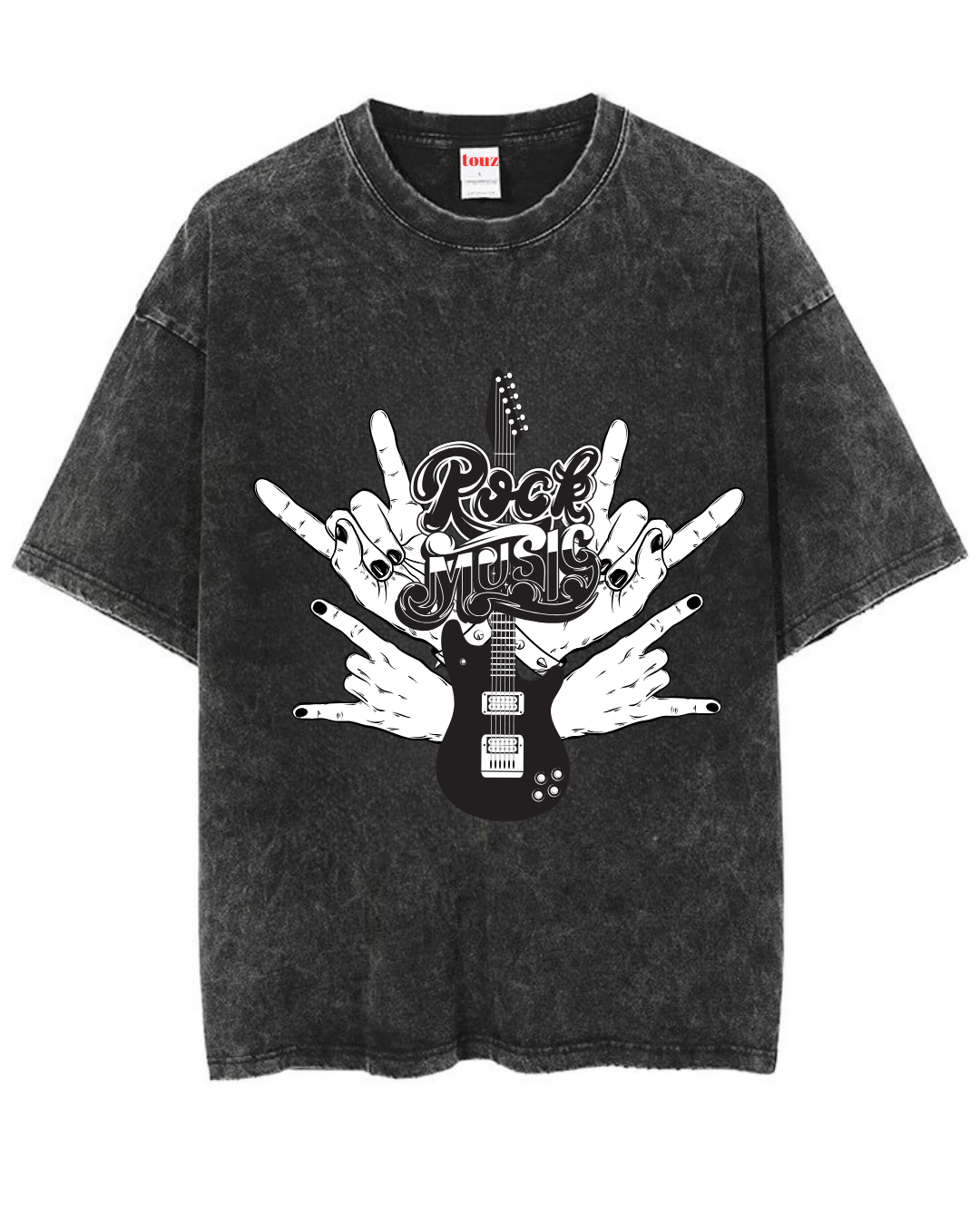 Yıkamalı Hard Rock Baskılı Unisex Oversize Vintage T-shirt
