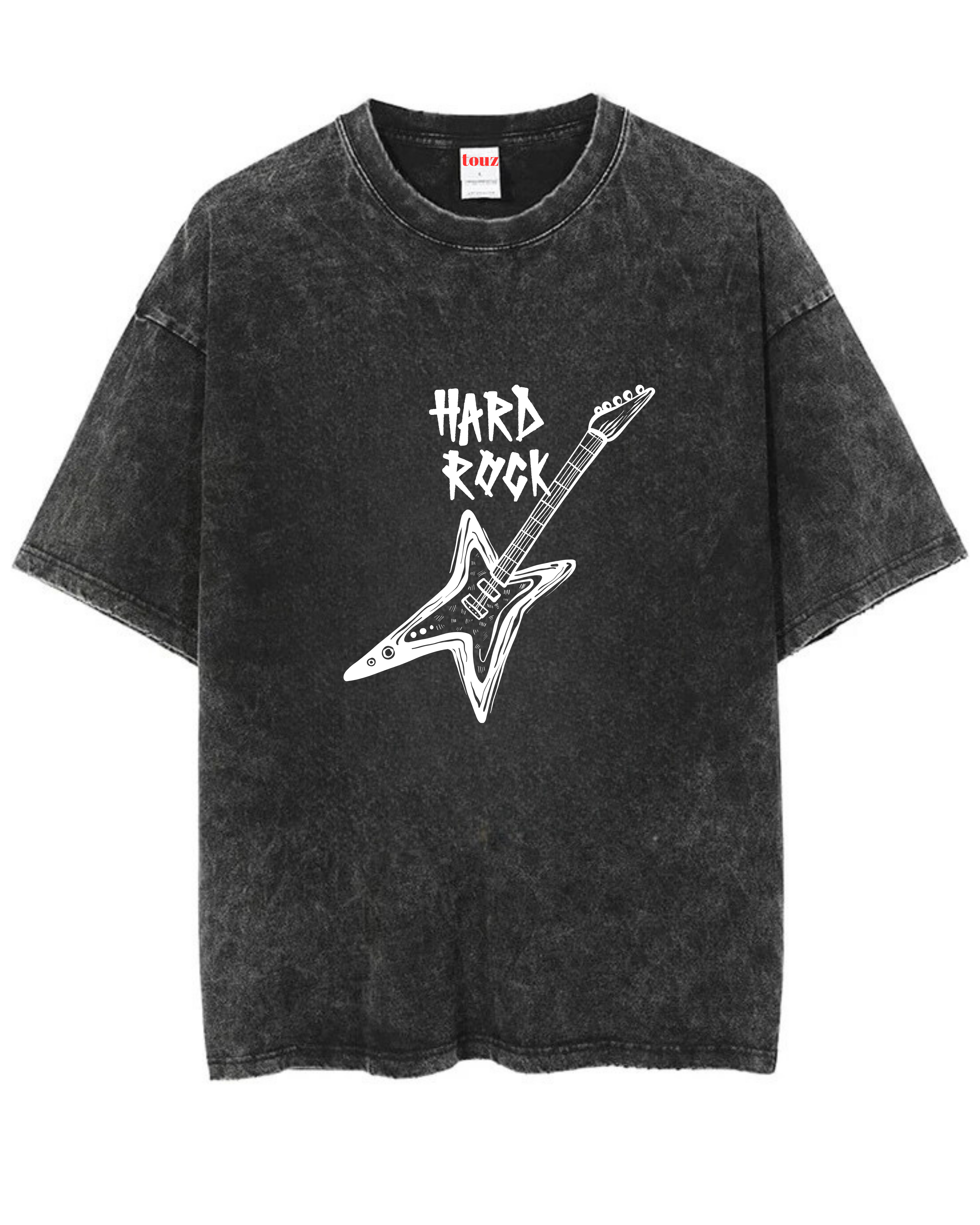 Yıkamalı Hard Rock Baskılı Unisex Oversize Vintage T-shirt