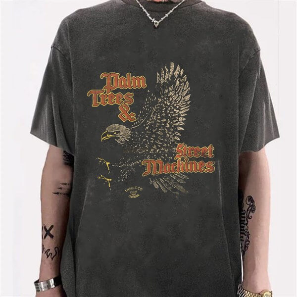Eagle Baskılı Oversize Unisex T-shirt