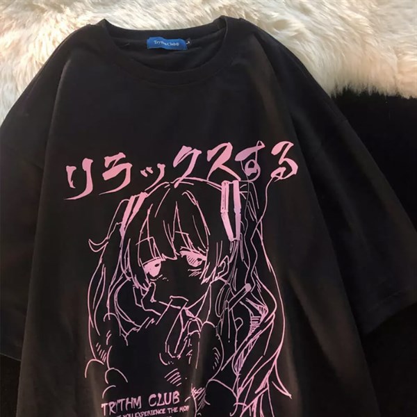 Siyah Harajuku Sad Girl Unisex T-shirt