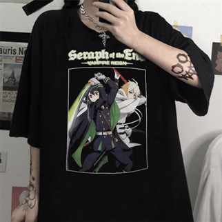 Anime Seraph Of The End Baskılı Unisex T-shirt