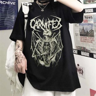 Carnifex The Script Siyah Unisex Oversize  T-shirt