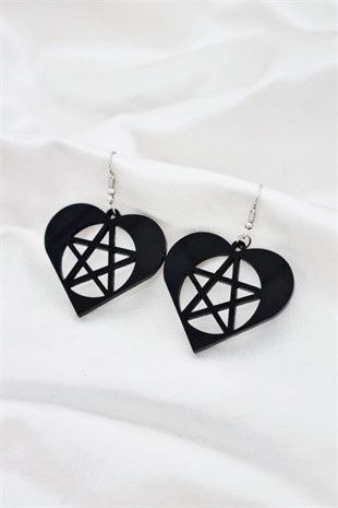 Gothic Heart Pentagram Küpe