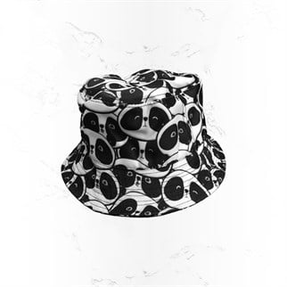 Panda Baskılı Bucket Şapka