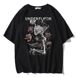 Skeleton Print Grunge Aesthetic Gothic Unisex Oversize T Shirt