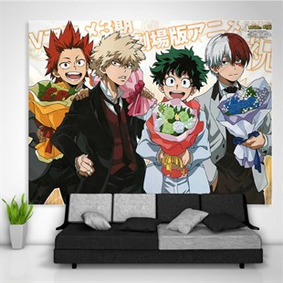Touz 70 x 100 Cm Anime My Hero Academia Flowers Duvar Halısı