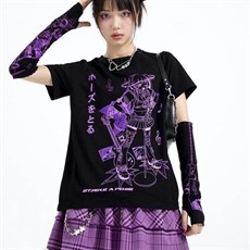Touz Anime Grunge Punk Siyah Unisex T-shirt