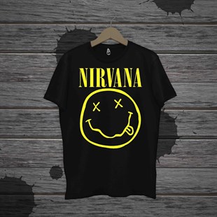 Touz Unisex Siyah Nirvana Baskılı T-shirt