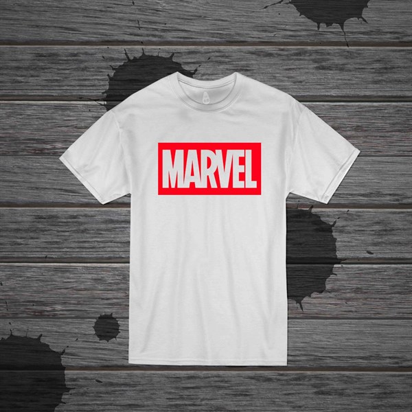 Touz Unisex Beyaz Marvel Baskılı T-shirt