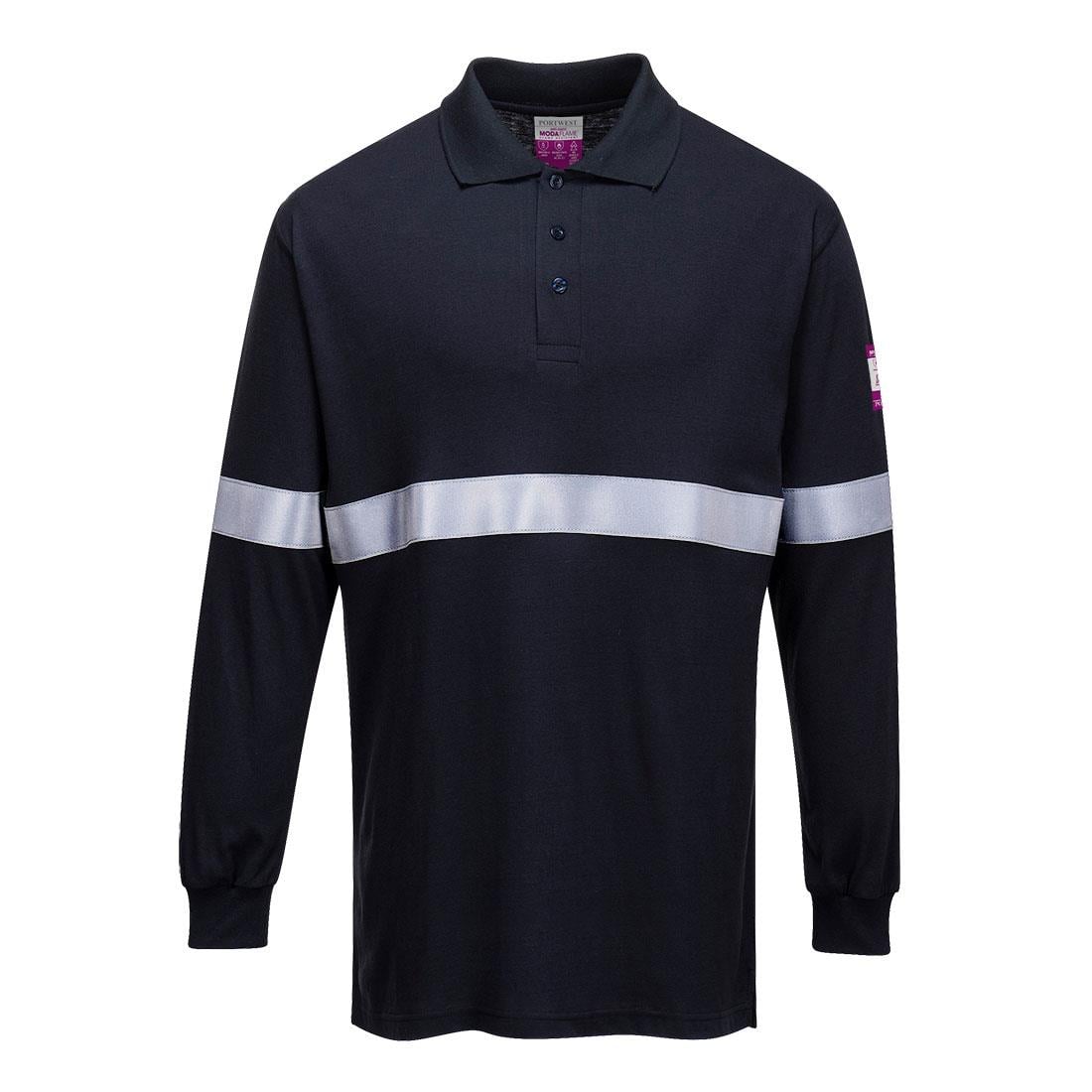 Portwest FR03 - Reflektifli Alev Almaz Anti-statik Uzun Kollu T-shirt (Lacivert)