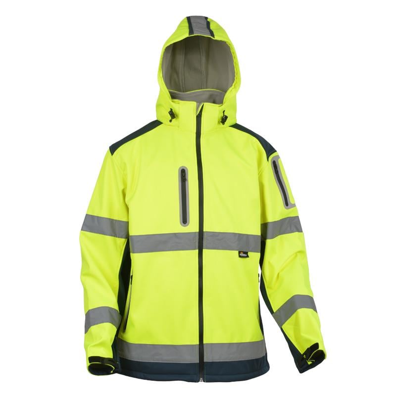 Vizwell WJK177 Softshell Reflektörlü Mont (Sarı)