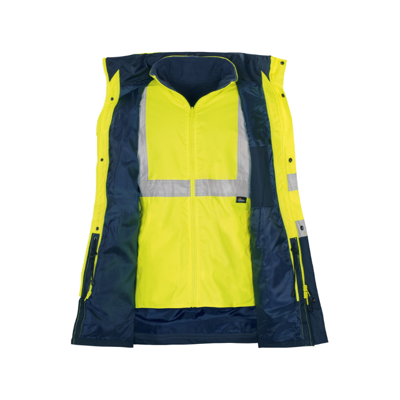 Vizwell WJK44 Oxford 5 in 1 Reflektörlü Parka (Sarı/Lacivert)
