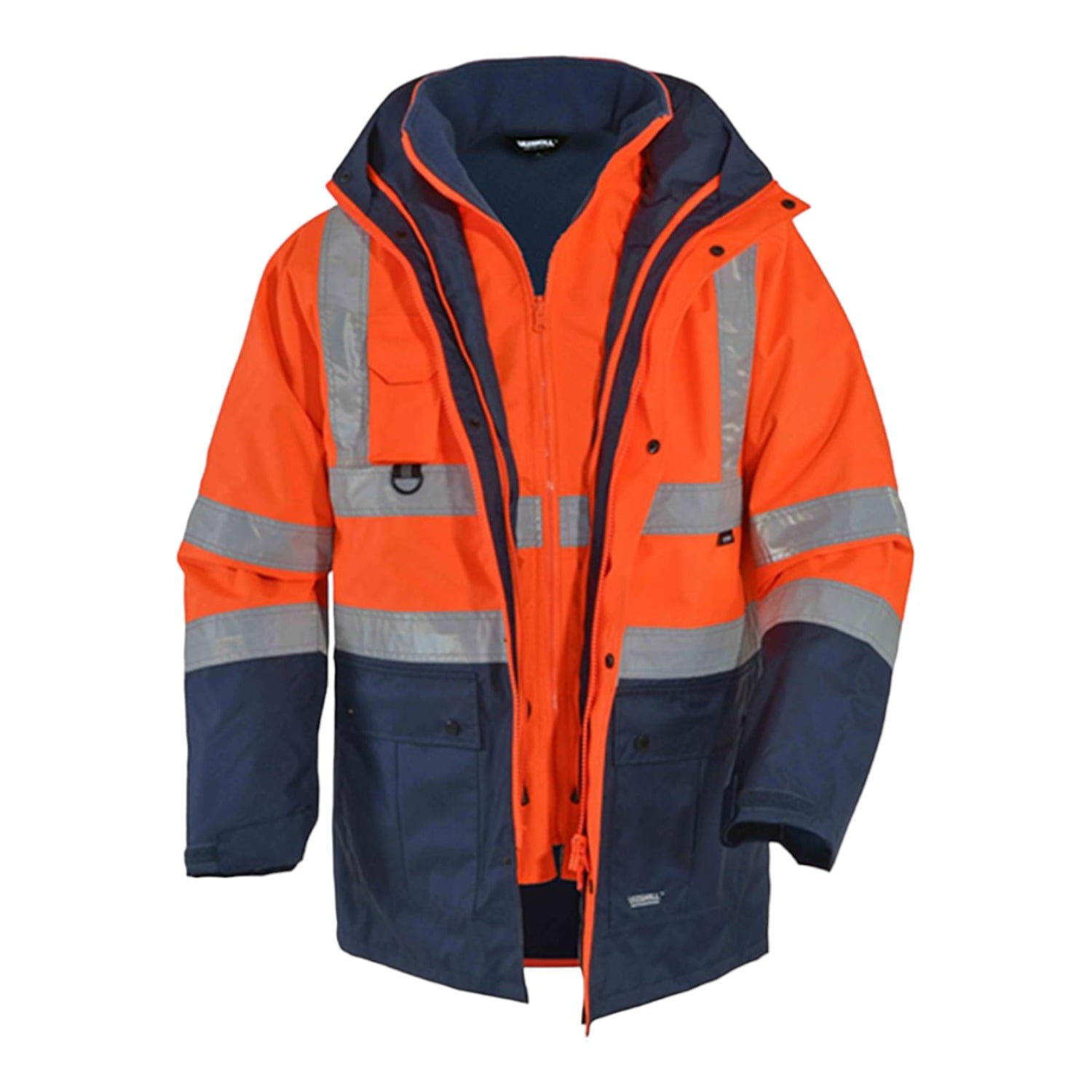 Vizwell WJK44 Oxford 5 in 1 Parka (Turuncu/Lacivert)