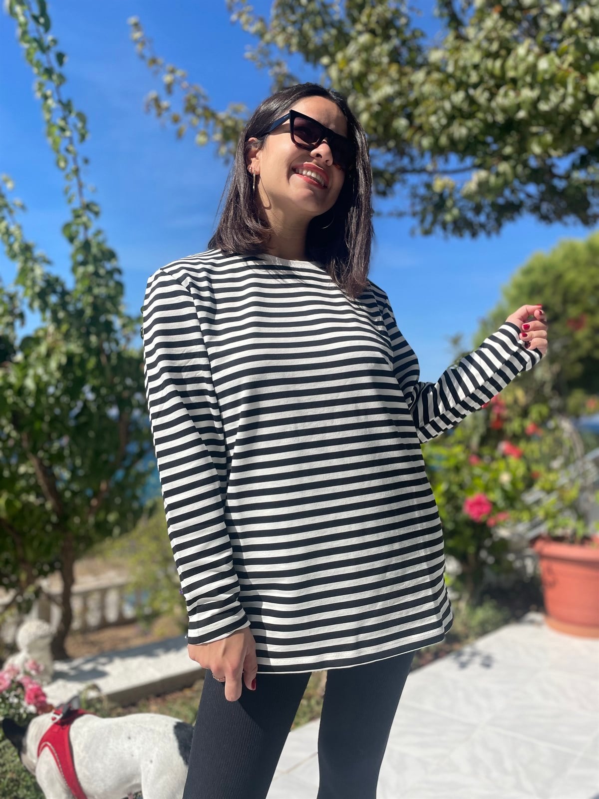 Çizgili Uzun Sweatshirt 
