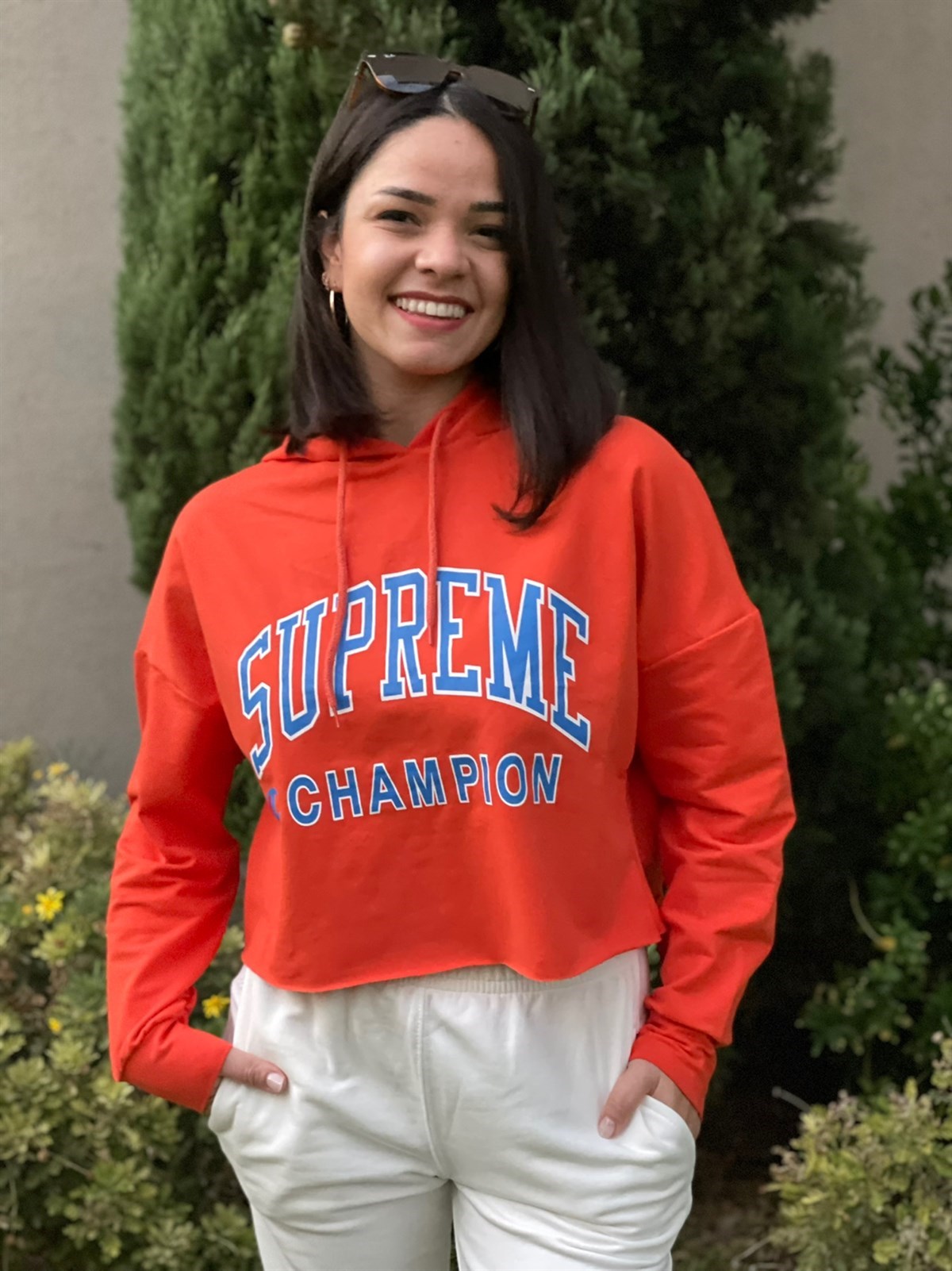 Supreme Crop Sweatshirt Turuncu