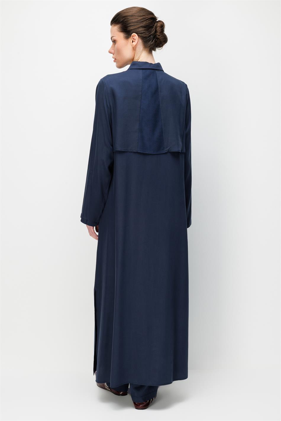 %100 Doğal LyoCEL Dökümlü Soft Hissiyat File Garni Aller Pelerin Maxi Tunik-Laci