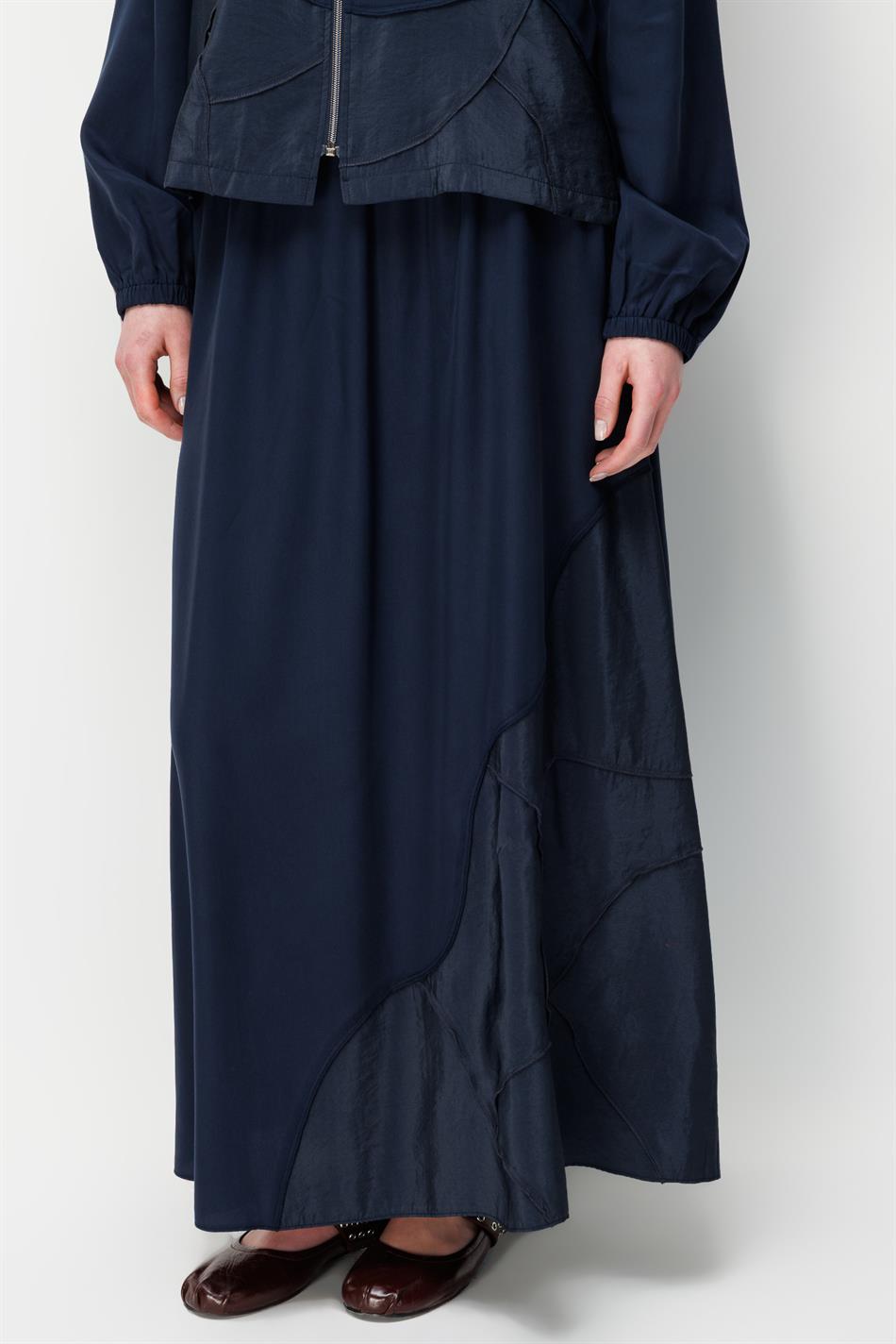 %100 Doğal LyoCEL Dökümlü Soft Hissiyat Aller Elişi Nakışi şleme Etek ve Maxi Ceket Kombin Takım-Laci