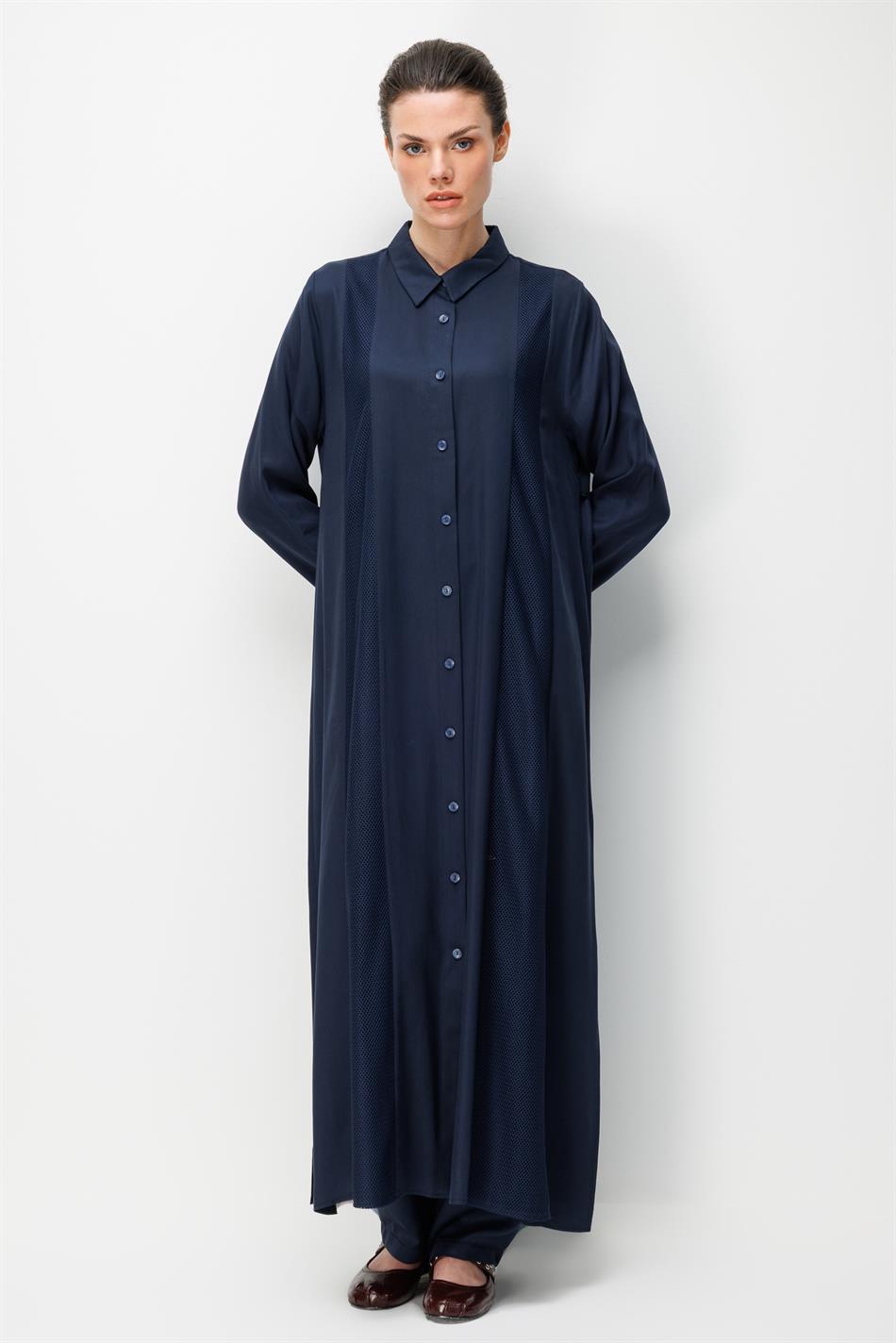 %100 Doğal LyoCEL Dökümlü Soft Hissiyat File Garni Aller Pelerin Maxi Tunik-Laci