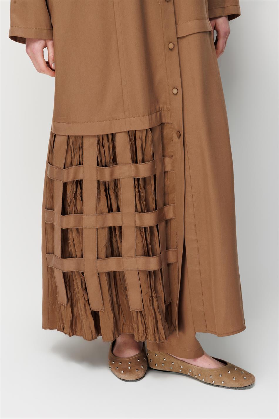 100 % natürliches LyoCEL, weich fallend, handgefertigt, allergiefrei, detailreich verarbeitet – Abaya – Kaffee