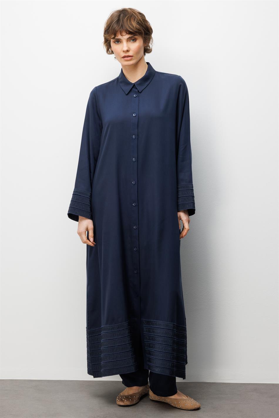 %100 Doğal LyoCEL ile Dökümlü Soft Hissiyat ve Elişi Bant Detaylı Ferace-Laci