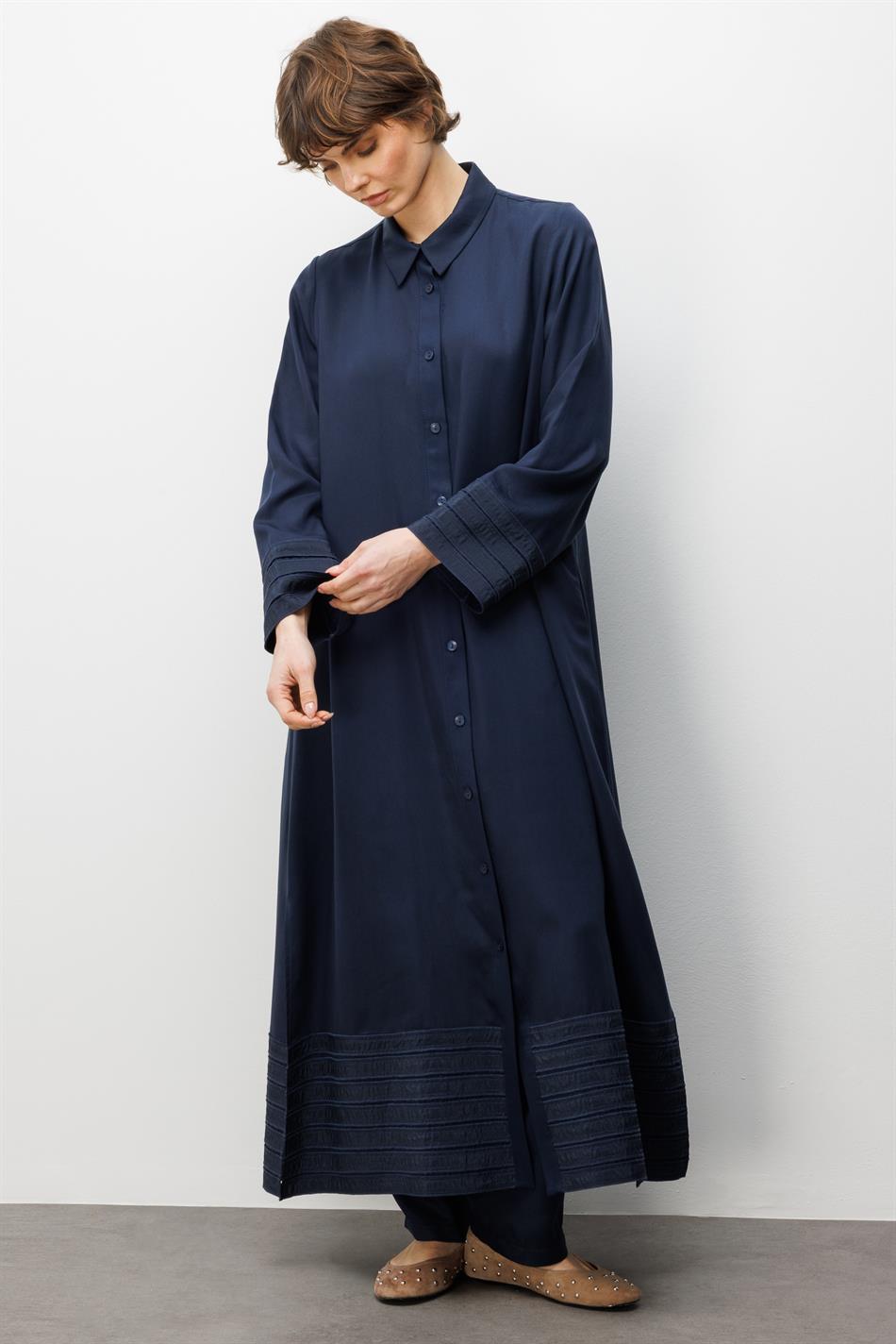 %100 Doğal LyoCEL ile Dökümlü Soft Hissiyat ve Elişi Bant Detaylı Ferace-Laci