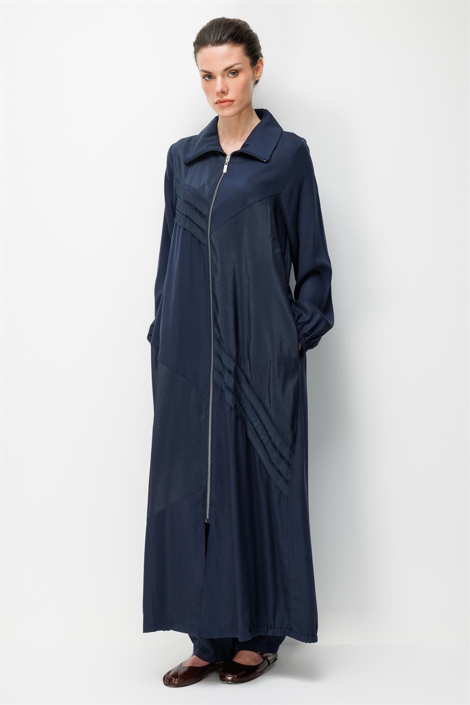 %100 Doğal LyoCELL Dökümlü Soft Hissiyat Ara Garni Detay Ferace-Laci