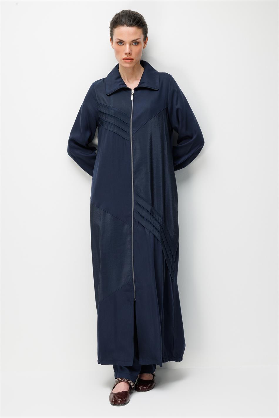 %100 Doğal LyoCELL Dökümlü Soft Hissiyat Ara Garni Detay Ferace-Laci