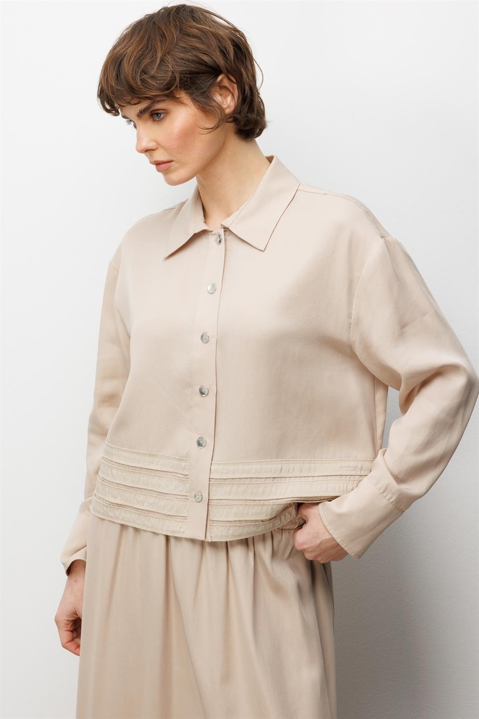 %100 Doğal LyoCELL ile Dökümlü Soft Hissiyat ve Elişi Bant Detaylı Maxi Etek / Ceket Kombin Takım-Taş