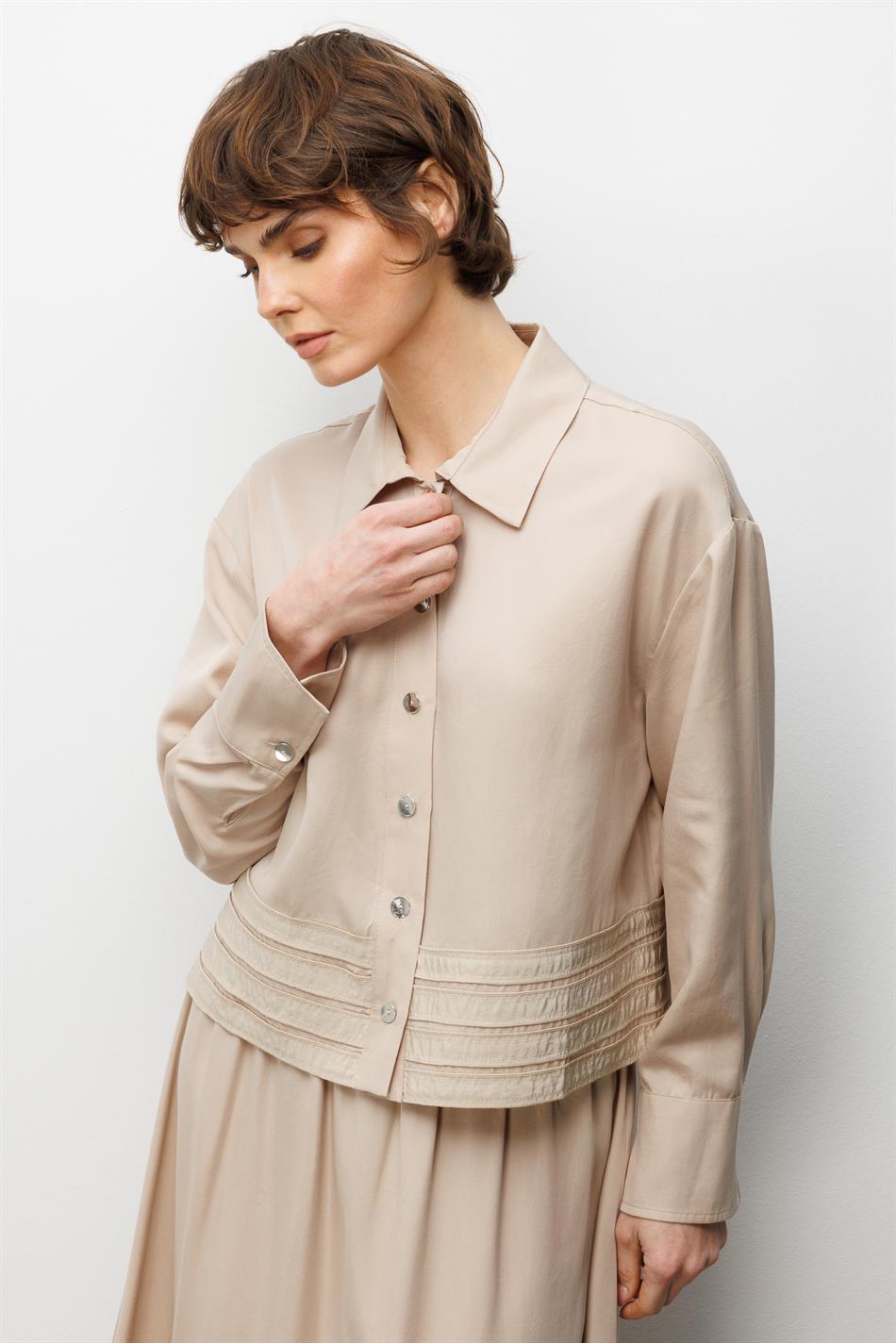 %100 Doğal LyoCELL ile Dökümlü Soft Hissiyat ve Elişi Bant Detaylı Maxi Etek / Ceket Kombin Takım-Taş