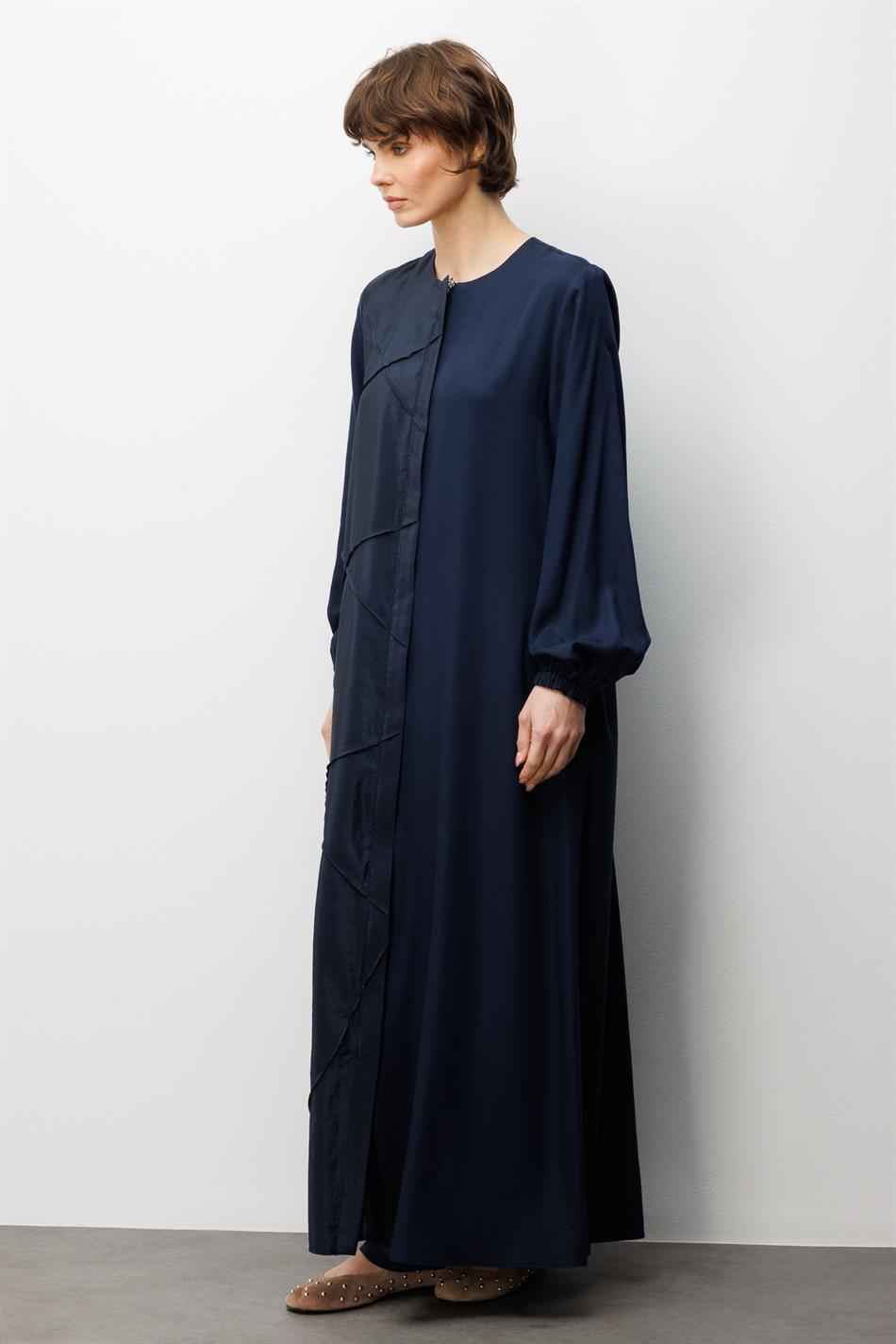 %100 Doğal LyoCELL ile Dökümlü Soft Hissiyat Rahat Kalıp Nervur Detaylı Ferace-Laci