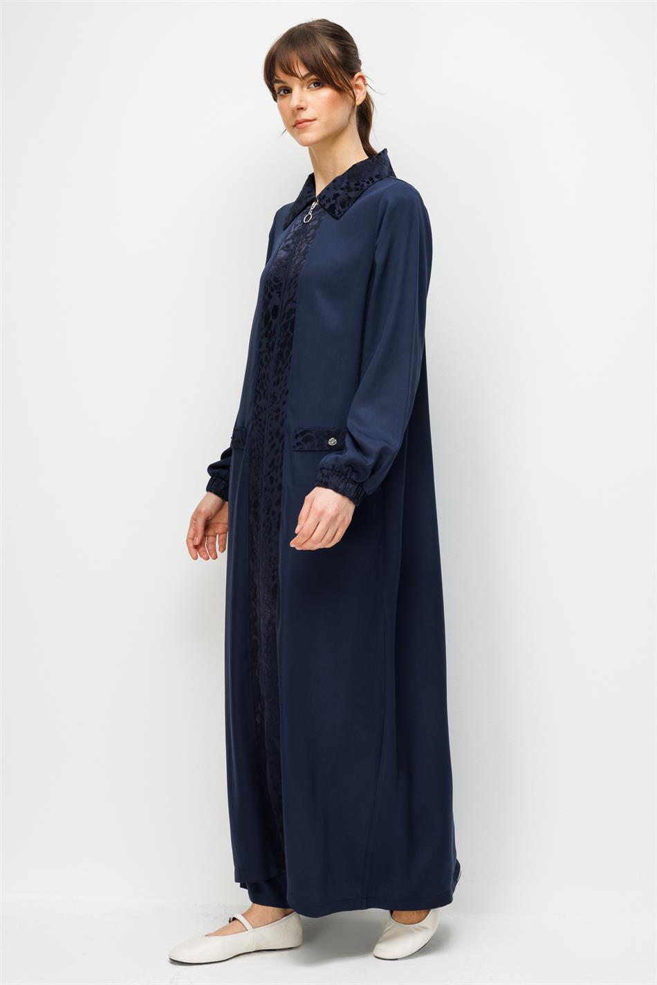 %100 Doğal LyoCELL Maxi Dökümlü Soft Kumaş ve Desen Geçişli Ferace-Laci