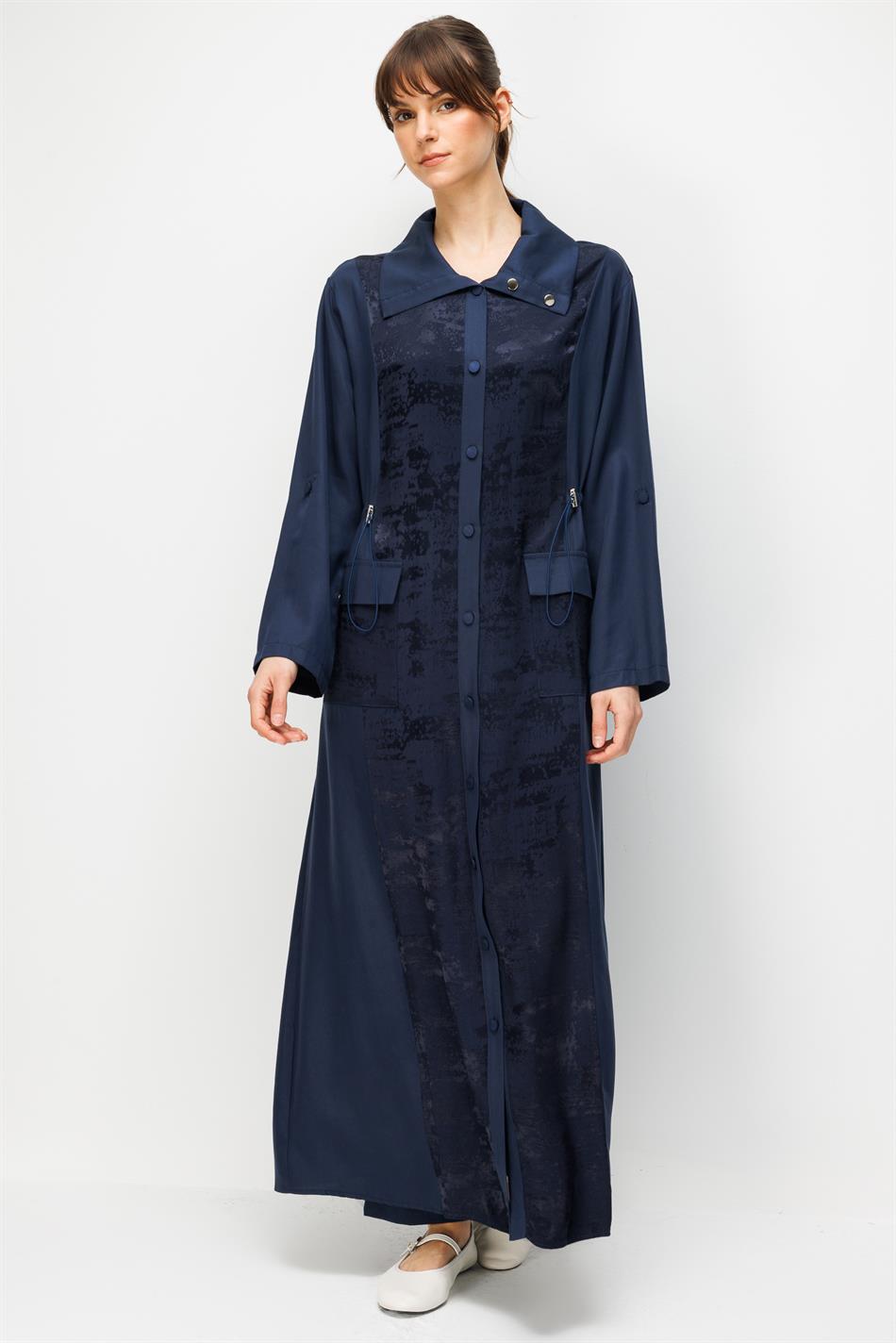 %100 Doğal LyoCELL Maxi Dökümlü Soft Kumaş Desen Geçişli Kap Ferace-Laci